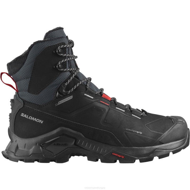 T884791 Salomon fekete-goji bogyó-emlékmű unisex téli csizma quest téli thinsulate klimasalomon vízálló emlékmű