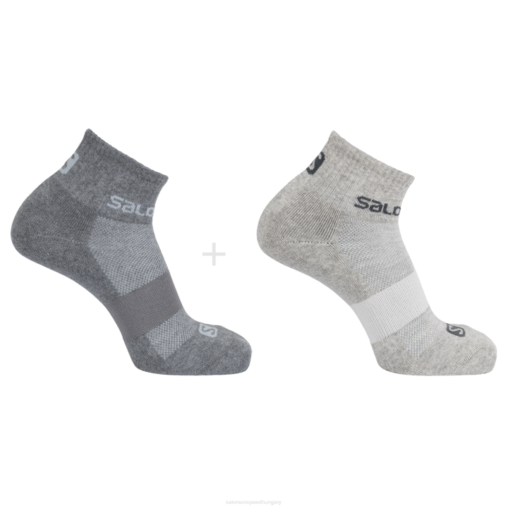 T8841147 Salomon világosszürke hangaszürke unisex zokni evasion boka 2 csomagos világosszürke heather-grey