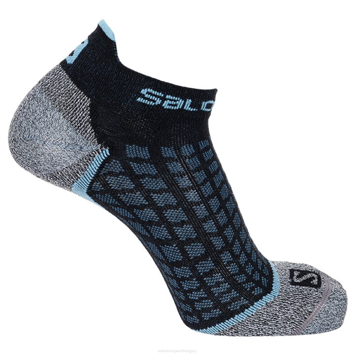 T8842158 Salomon fekete-kék kő unisex zokni ultra alacsony fekete-kék kő