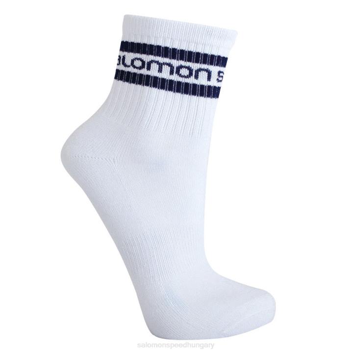 T8843309 Salomon bézs-gőzös szürke/fekete-fehér/fehér hangulatú indigó sportos crew unisex zokni bézs -párás szürke
