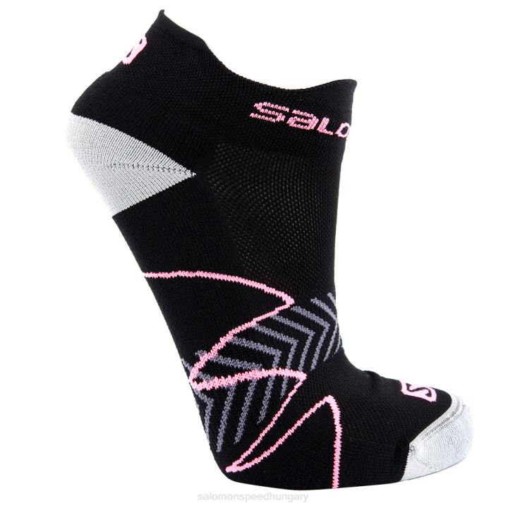 T8843685 Salomon fekete-sötétszürke-fluorrózsaszín xa sonic unisex zokni fekete - sötétszürke- fluor rózsaszín