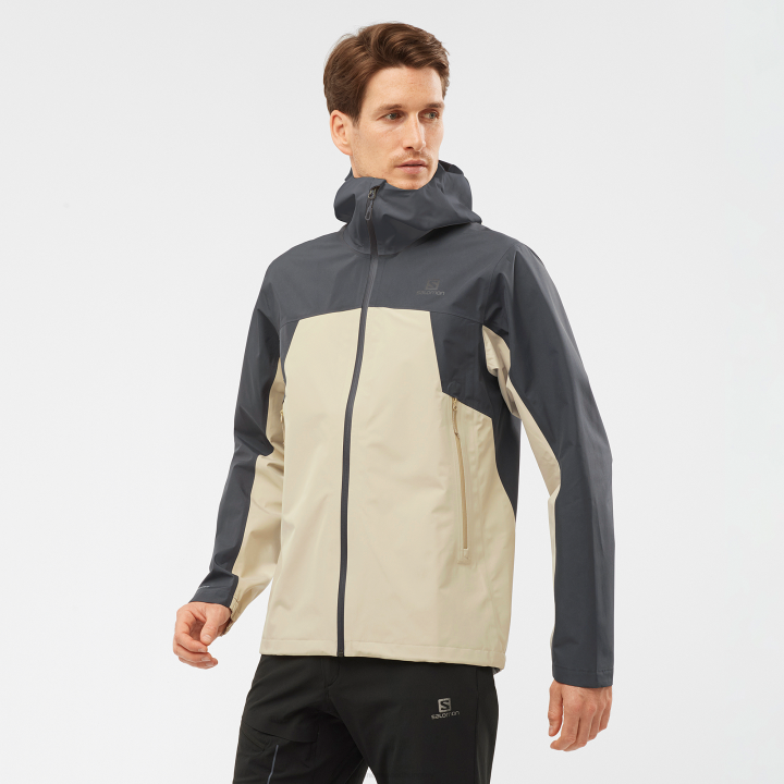 T884595 Salomon plaza taupe-ébenfa férfi shell kabát körvonalú gore-tex 2,5 rétegű plaza taupe-ébenfa