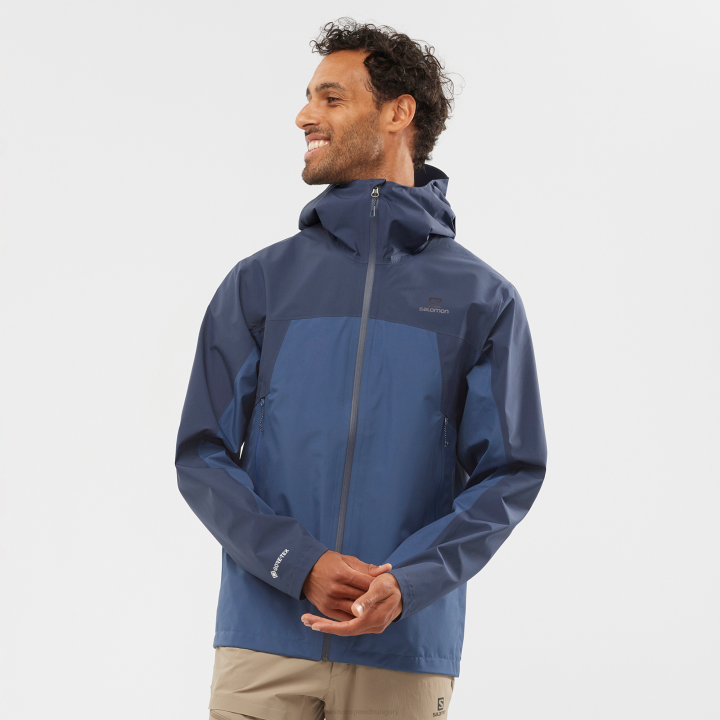 T884598 Salomon sötét farmer hangulatú indigó férfi shell kabát körvonalú gore-tex 2,5 rétegű sötét farmer-indigó