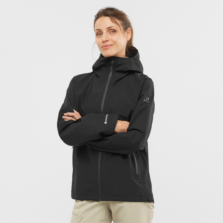 T884601 Salomon fekete női shell kabát körvonalú gore-tex 2,5l fekete