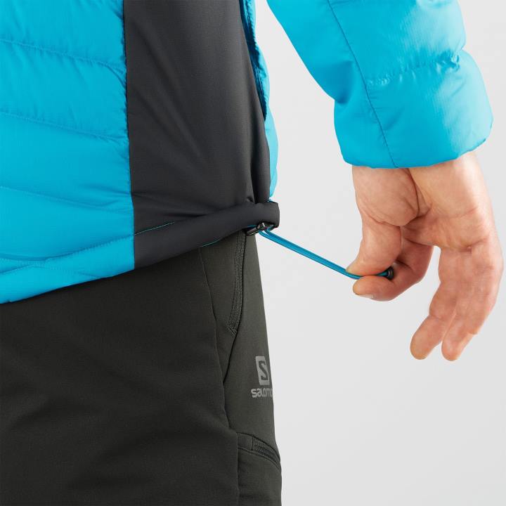 T884604 Salomon korallzátony férfi teljes cipzáras midlayer kabát elengedhetetlen xwarm down korallzátony