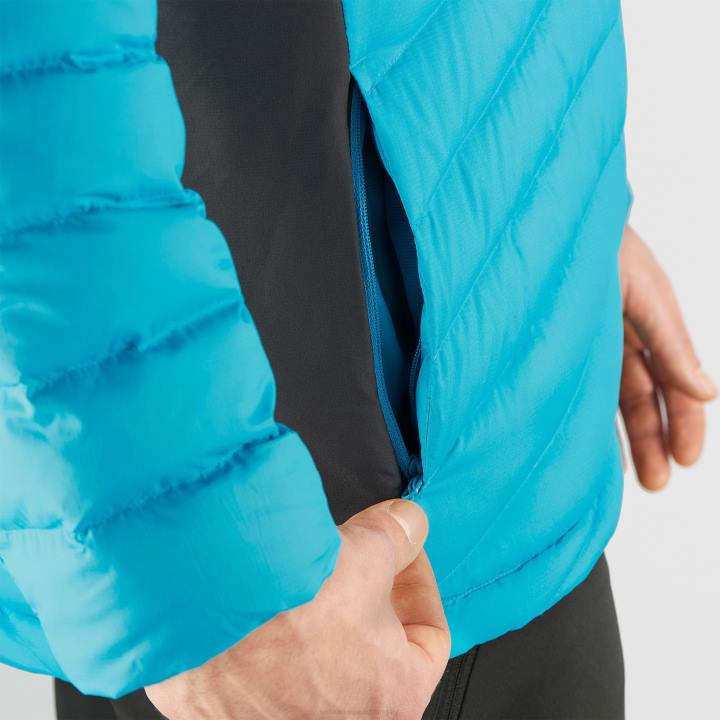 T884604 Salomon korallzátony férfi teljes cipzáras midlayer kabát elengedhetetlen xwarm down korallzátony