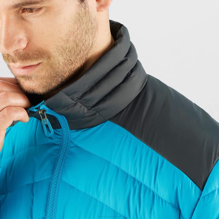 T884604 Salomon korallzátony férfi teljes cipzáras midlayer kabát elengedhetetlen xwarm down korallzátony