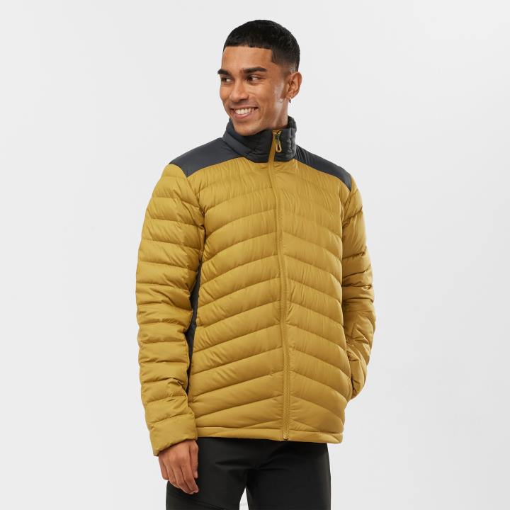 T884605 Salomon kömény-fekete férfi teljes cipzáras midlayer kabát elengedhetetlen xwarm down köményfekete