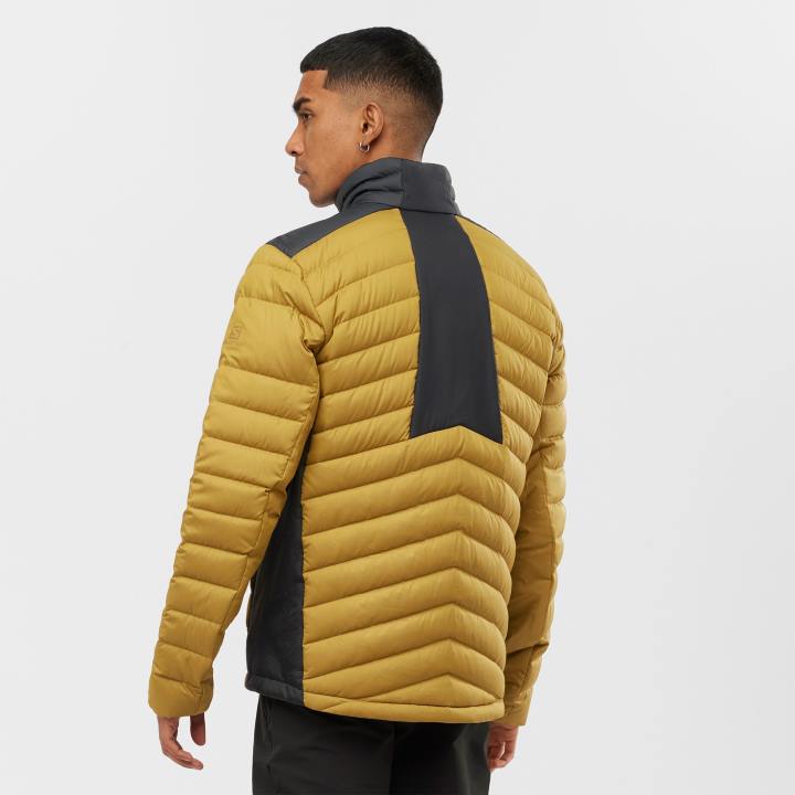 T884605 Salomon kömény-fekete férfi teljes cipzáras midlayer kabát elengedhetetlen xwarm down köményfekete