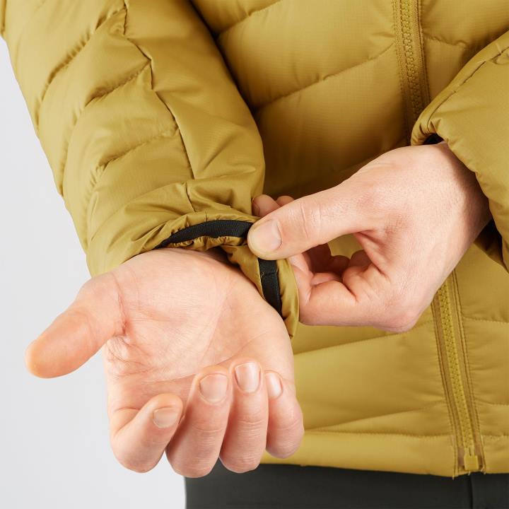 T884605 Salomon kömény-fekete férfi teljes cipzáras midlayer kabát elengedhetetlen xwarm down köményfekete