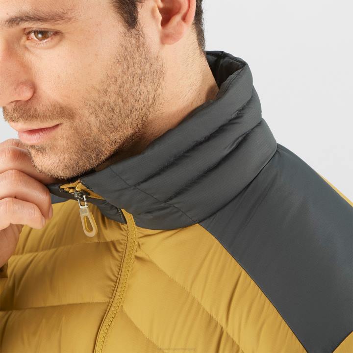 T884605 Salomon kömény-fekete férfi teljes cipzáras midlayer kabát elengedhetetlen xwarm down köményfekete