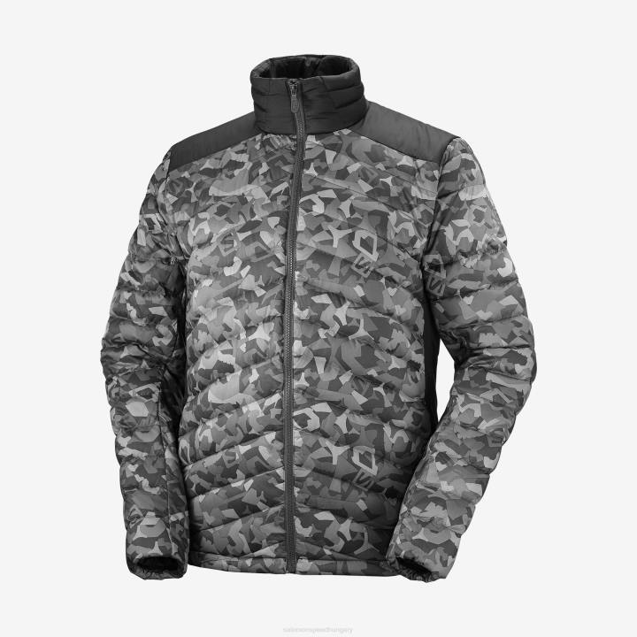 T884606 Salomon fekete-ao férfi teljes cipzáras midlayer kabát elengedhetetlen xwarm down black-ao