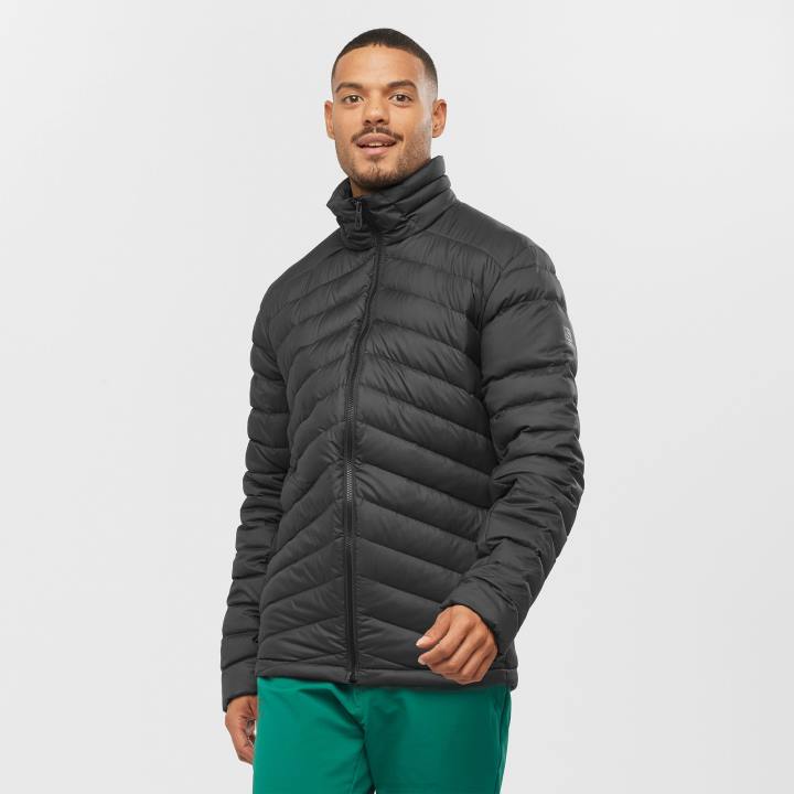 T884608 Salomon fekete férfi teljes cipzáras midlayer kabát elengedhetetlen xwarm down fekete