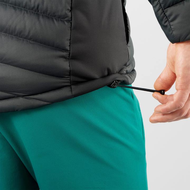 T884608 Salomon fekete férfi teljes cipzáras midlayer kabát elengedhetetlen xwarm down fekete