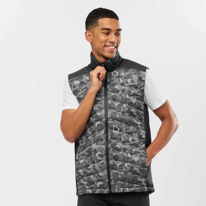 T884609 Salomon fekete-ao férfi kapucnis kabát elengedhetetlen xwarm down black-ao