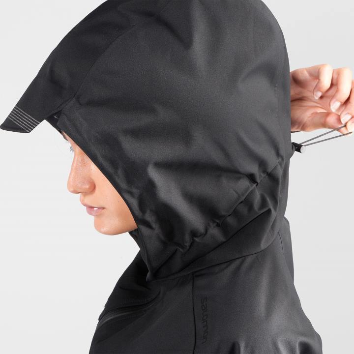 T884624 Salomon fekete női kabát outlife wp commuter parka w fekete