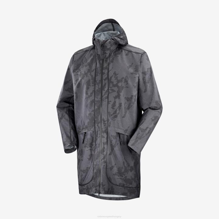 T884626 Salomon ao-fekete unisex shell kabát outlife long csomagolható ao-black