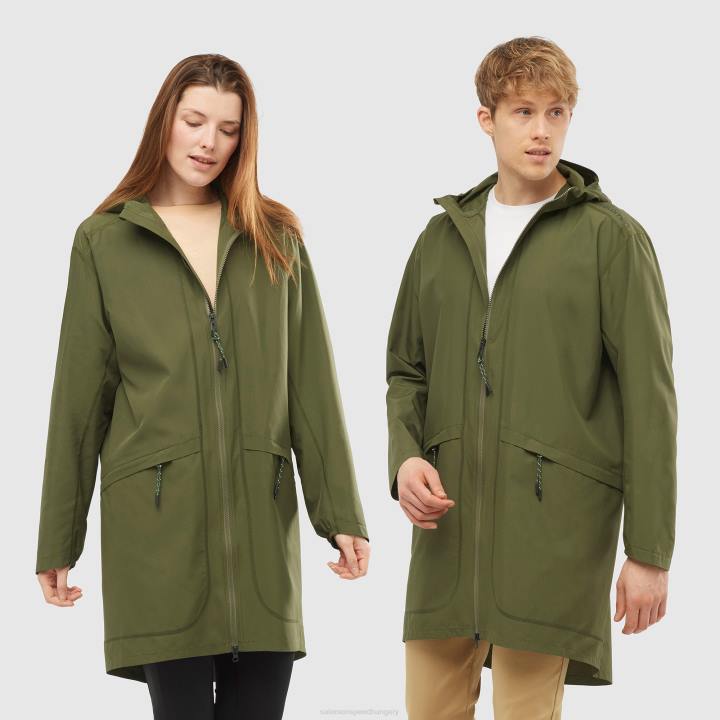 T884627 Salomon olajbogyó éjszaka unisex shell kabát outlife long csomagolható olive night