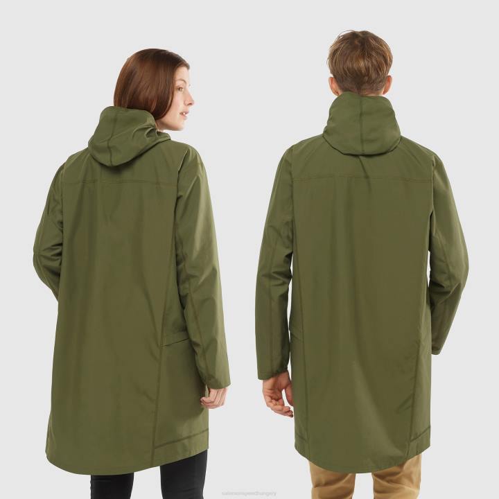 T884627 Salomon olajbogyó éjszaka unisex shell kabát outlife long csomagolható olive night
