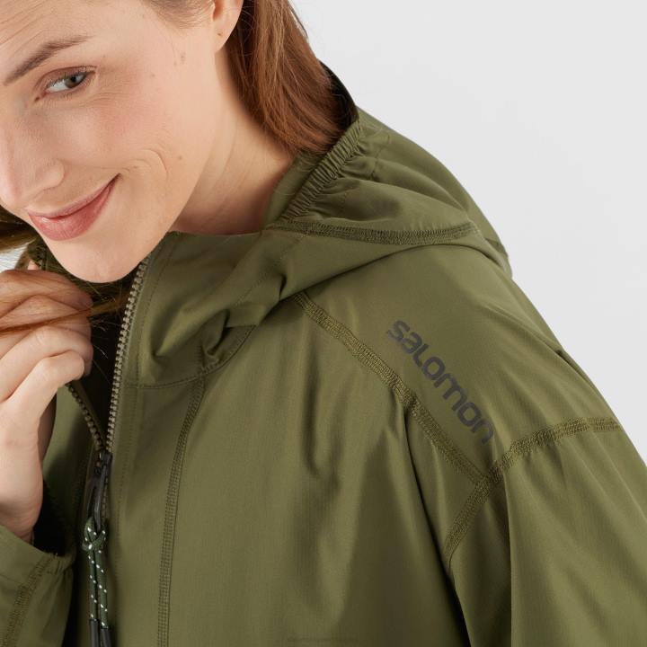 T884627 Salomon olajbogyó éjszaka unisex shell kabát outlife long csomagolható olive night