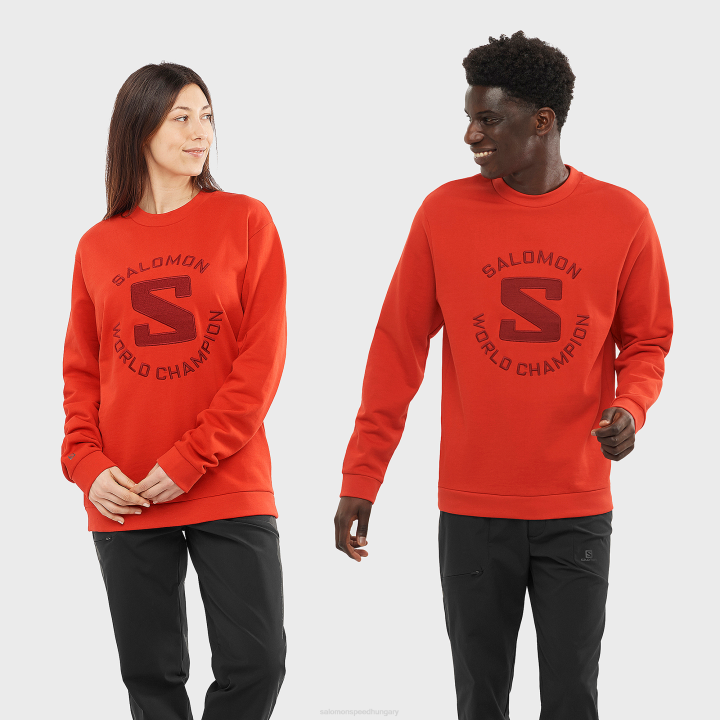 T884866 Salomon aura narancs uniszex crewneck pulóver outlife logó nyári aura narancs