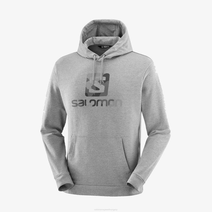 T884128 Salomon középszürke/hanga outlife heather kapucnis unisex középszürke