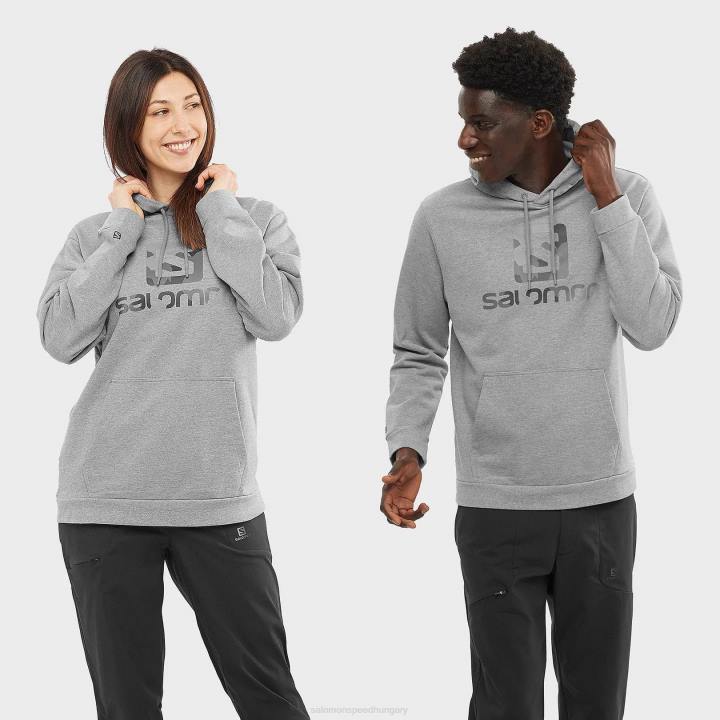 T884128 Salomon középszürke/hanga outlife heather kapucnis unisex középszürke