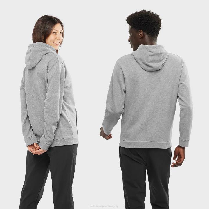 T884128 Salomon középszürke/hanga outlife heather kapucnis unisex középszürke