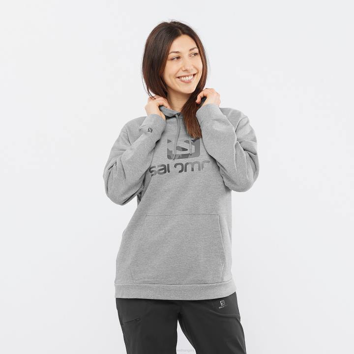 T884128 Salomon középszürke/hanga outlife heather kapucnis unisex középszürke