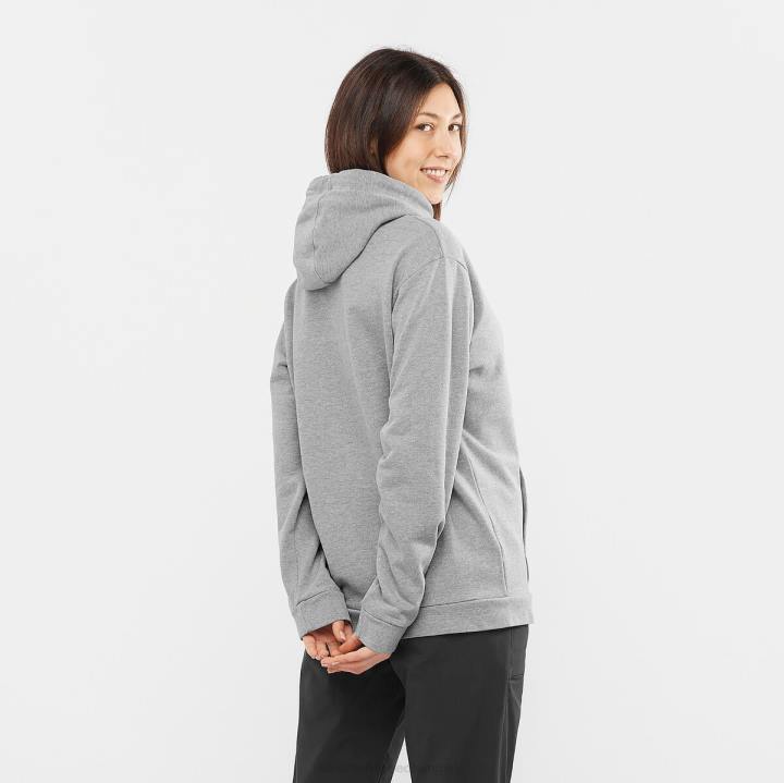 T884128 Salomon középszürke/hanga outlife heather kapucnis unisex középszürke