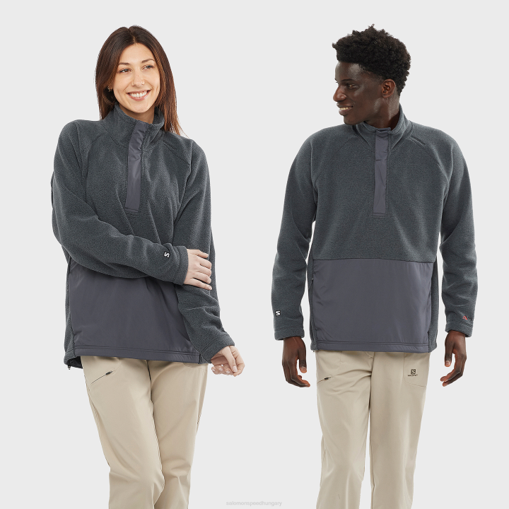 T884622 Salomon ébenfa uniszex félcipzáras midlayer outlife polartec halz cipzáras ébenfa