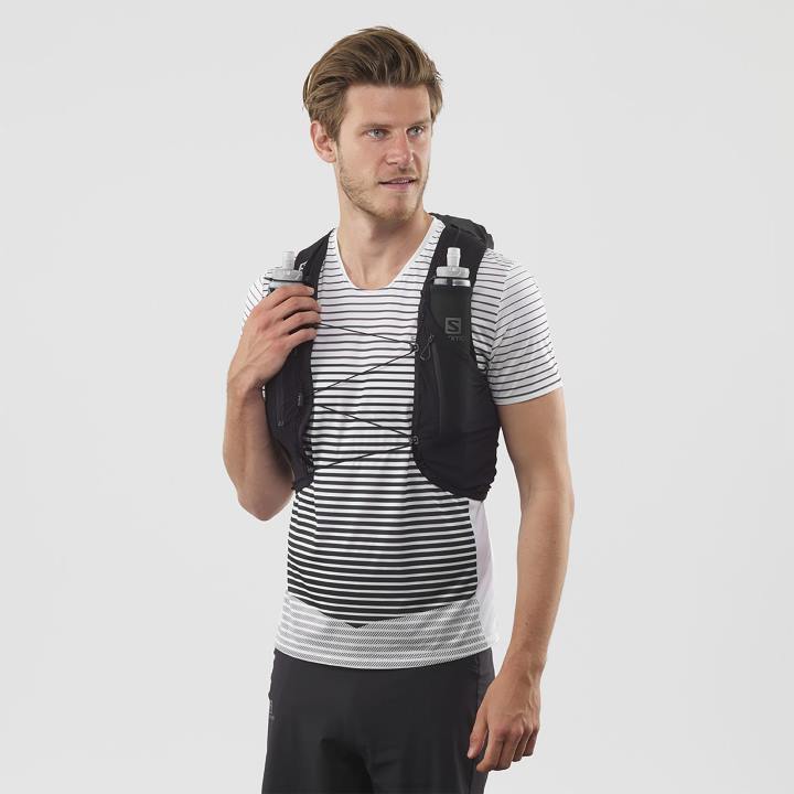 T8841039 Salomon fekete uniszex futómellény lombikkal együtt adv skin 12