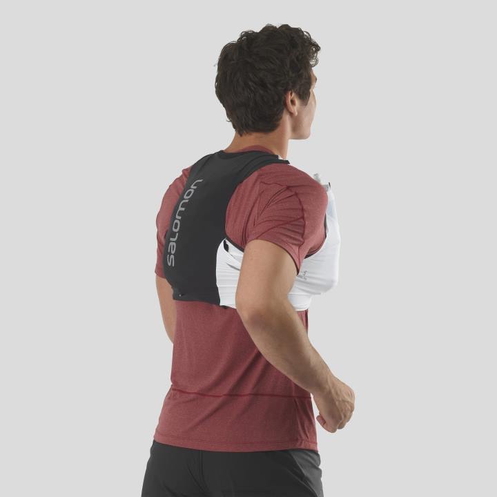 T8841043 Salomon fekete-ében-fehér uniszex futómellény lombikkal benne sense pro 5 fekete-ébenfa-fehér