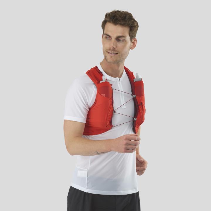 T8841044 Salomon tűzpiros-ében-kabernet uniszex futómellény lombikkal, benne sense pro 5 piros-ébenfa-cabernet