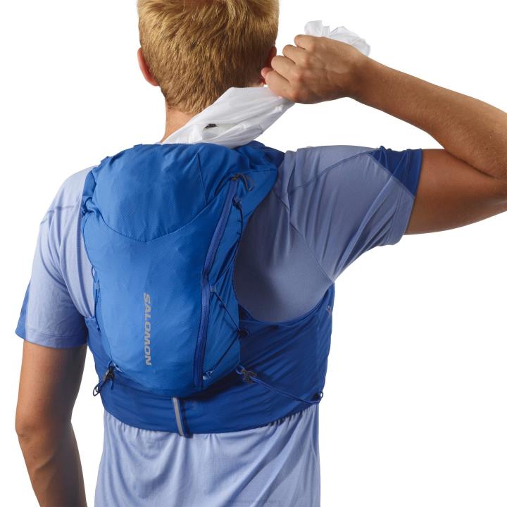 T8841051 Salomon tengeri kék-ében-fehér unisex futómellény lombikkal együtt adv skin 12 blue-ebony-white