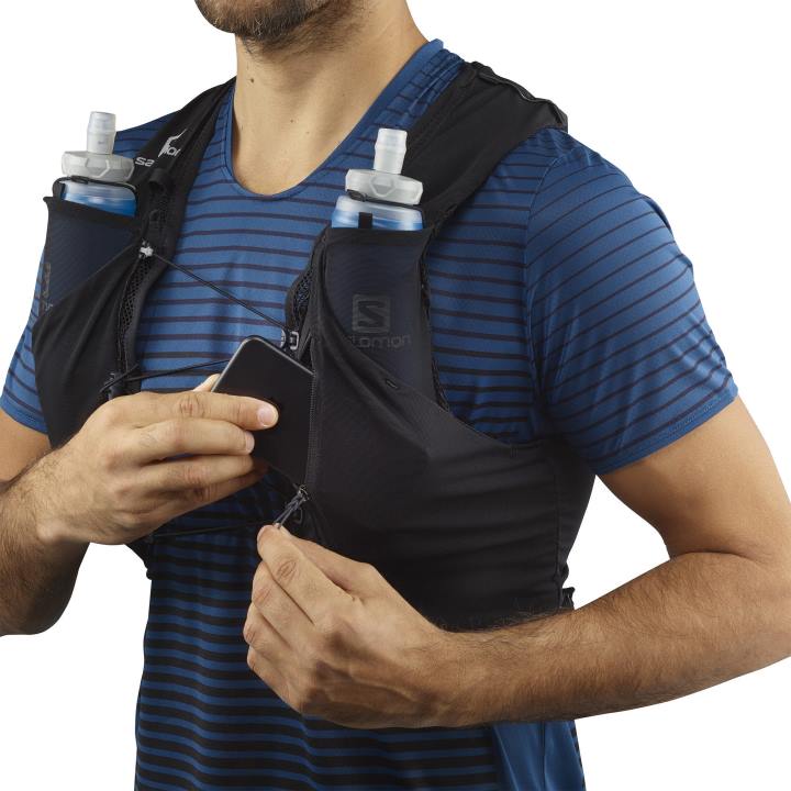 T8841053 Salomon fekete uniszex futómellény lombikkal adv skin 5 black