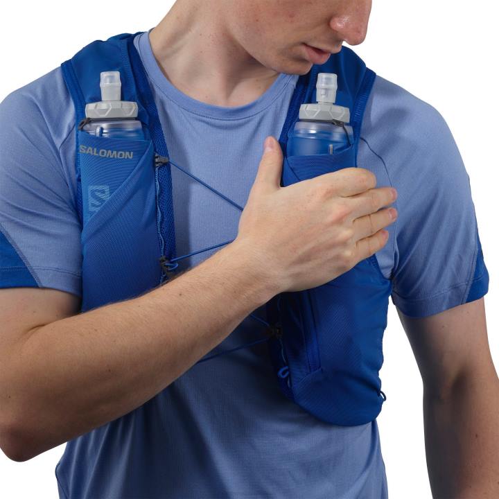 T8841058 Salomon tengeri kék-ében-fehér unisex futómellény lombikkal adv skin 5 tengeri kék-ében-fehér