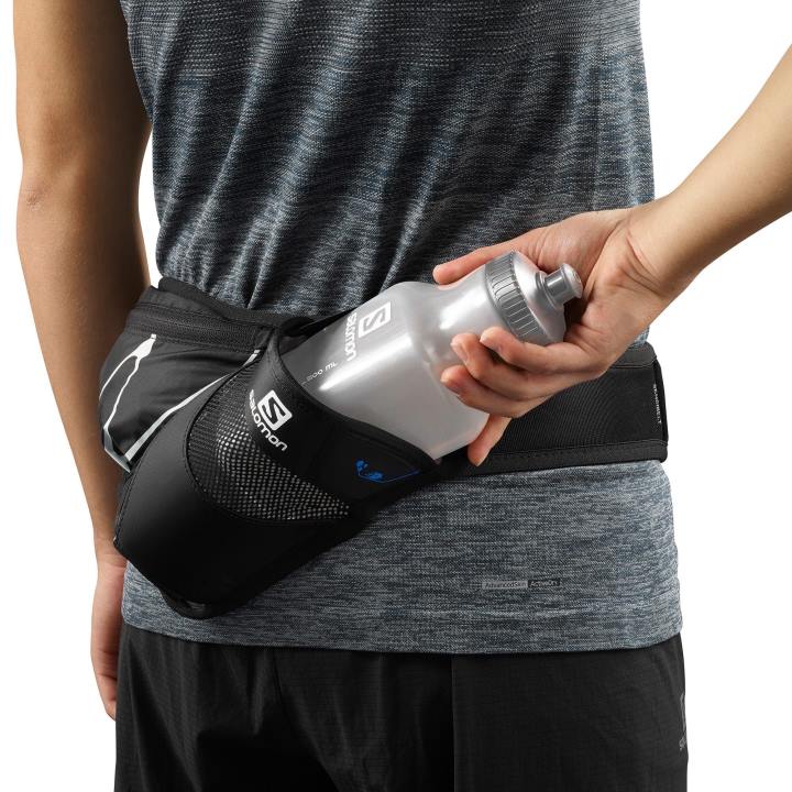 T8841070 Salomon fekete unisex öv 3D palackkal, fekete érzékeny övvel