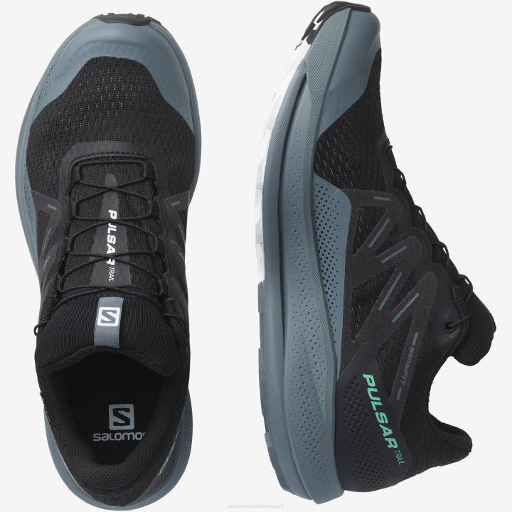 T8842801 Salomon fekete/viharos időjárás/mentalevél pulsar trail gtx férfi fekete viharos időjárás mentalevél