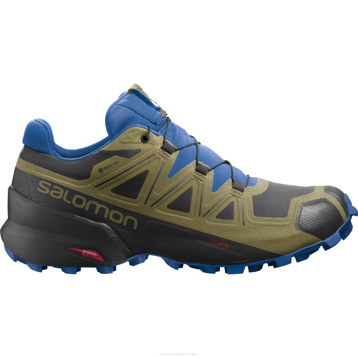 T884680 Salomon fekete-zöld moha-ejtőernyős férfi trail futócipő speedcross 5 gore-tex fekete-zöld moha