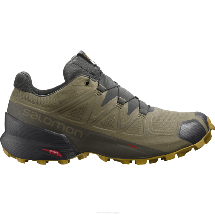 T884682 Salomon martini olíva-tőzeg-nyilas férfi trail futócipő speedcross 5 gore-tex martini olive