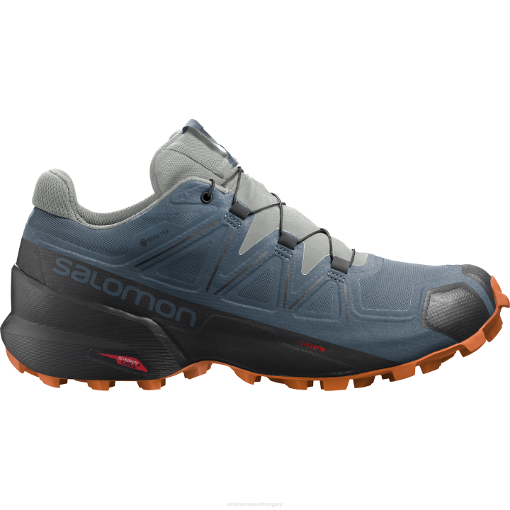 T884683 Salomon kék-vas-vibráló narancs férfi trail futócipő speedcross 5 gore-tex kék-vas-narancs