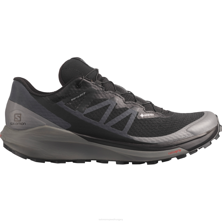 T884688 Salomon fekete-csendes árnyalatú férfi trail futócipő sense ride 4 gore-tex invisible fit árnyalat