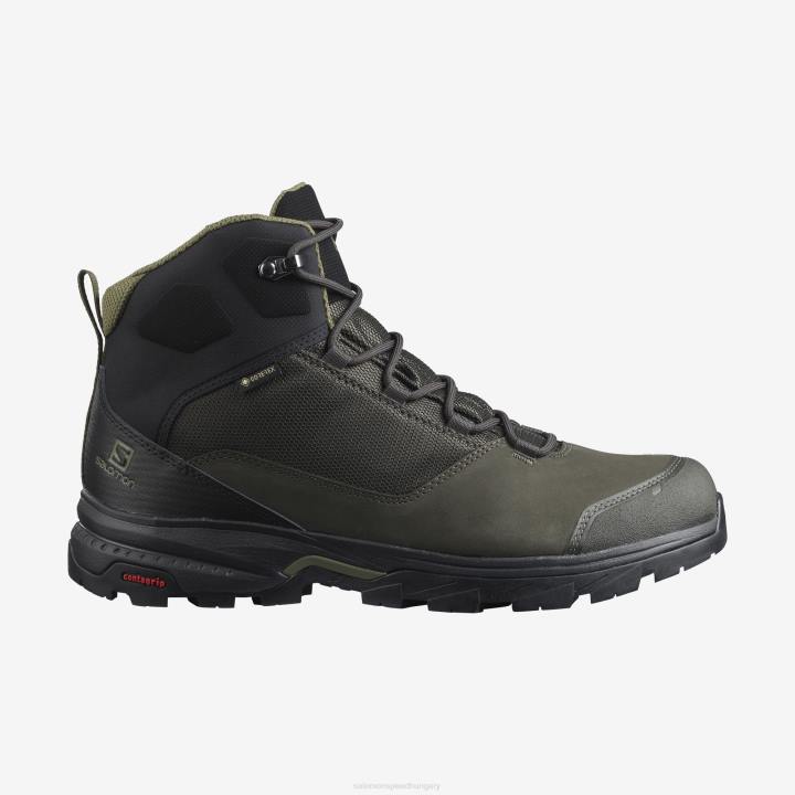 T8842260 Salomon tőzegfeketére égetett olajbogyó férfi túrabakancs kifelé gore-tex tőzegfeketére égetett olíva