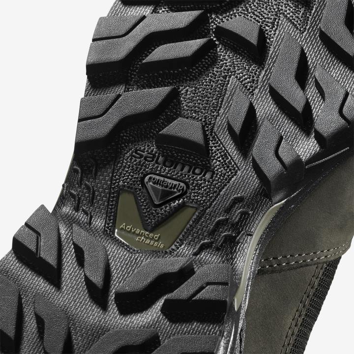 T8842260 Salomon tőzegfeketére égetett olajbogyó férfi túrabakancs kifelé gore-tex tőzegfeketére égetett olíva