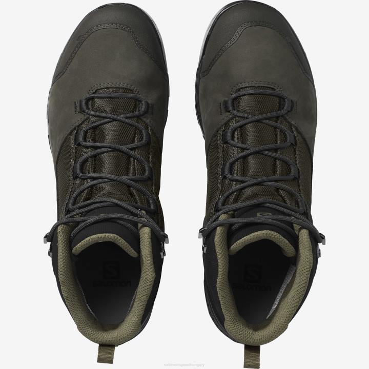T8842260 Salomon tőzegfeketére égetett olajbogyó férfi túrabakancs kifelé gore-tex tőzegfeketére égetett olíva