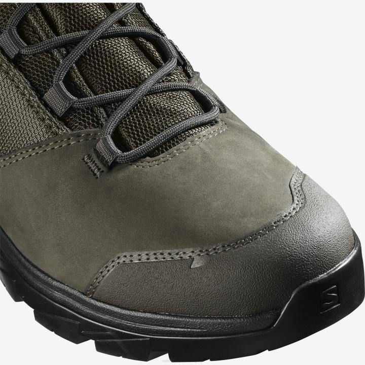 T8842260 Salomon tőzegfeketére égetett olajbogyó férfi túrabakancs kifelé gore-tex tőzegfeketére égetett olíva