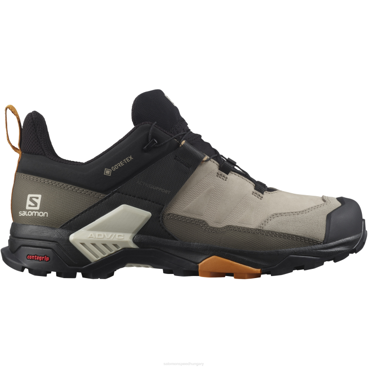 T8842283 Salomon szüreti khaki-fekete-arany tölgy férfi bőr túracipő x ultra 4 bőr gore-tex aranytölgy