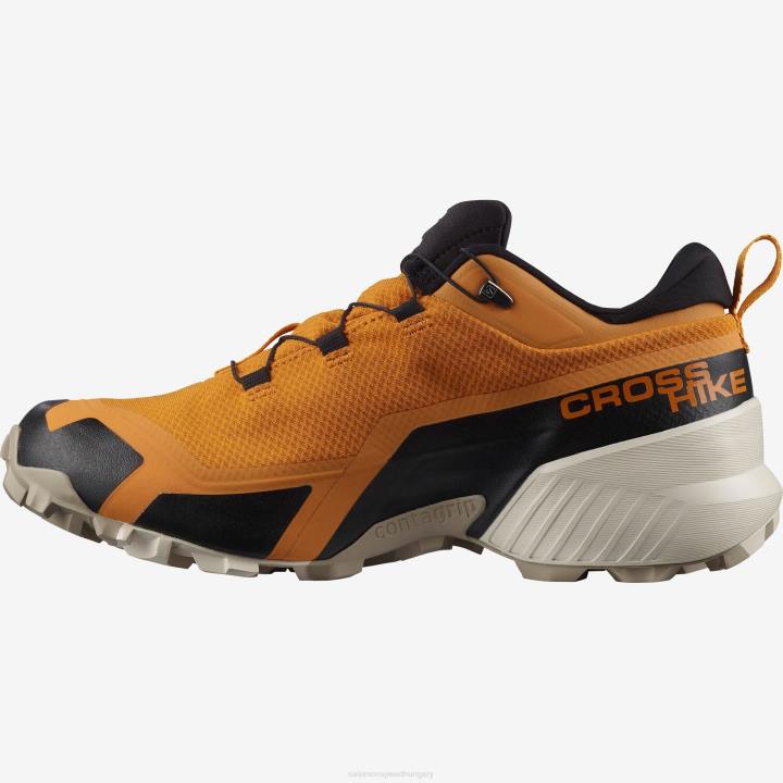 T8842288 Salomon arany évjáratú khaki-sáfrány férfi túracipő cross hike gore-tex golden-vintage khaki-sáfrány