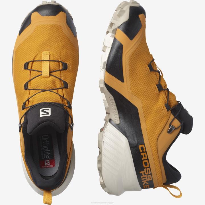 T8842288 Salomon arany évjáratú khaki-sáfrány férfi túracipő cross hike gore-tex golden-vintage khaki-sáfrány